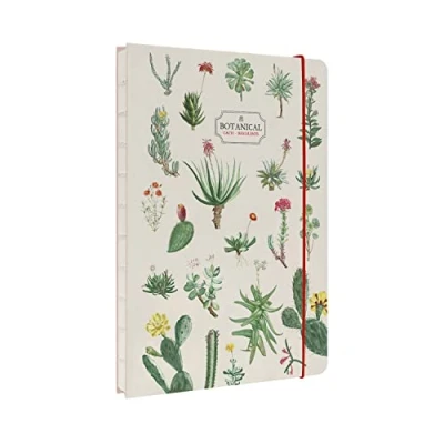 Immagine di Grupo Erik: quaderno Puntinato Botanical Cacti A5 con rilegatura a mano, copertina rigida e chiusura elastica, carta d&#039;avorio 90g/m², ideale come bullet journal o appunti