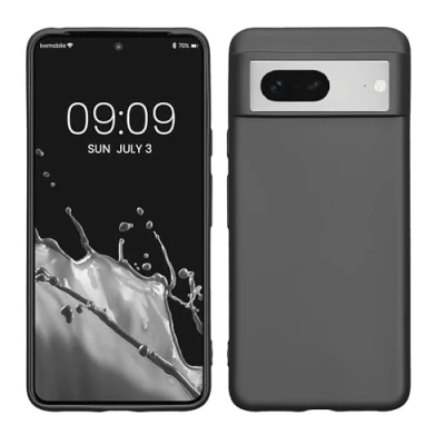 Immagine di kwmobile Custodia Compatibile con Google Pixel 8 Cover Back Case Morbida Protezione in Silicone TPU Effetto metallizzato grigio