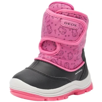 Immagine di Geox Flanfil ABX Unisex Stivali da neve per bambini, Taglia: 23, Black/fuchsia Sintetico / tessuto