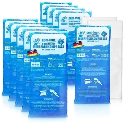 Immagine di com four® 10x Compressa Multiuso di Dimensioni Grandi con Rivestimento in Pile, Impacchi Freddi e Caldi, 29 x 12 cm Adatto per Microonde Made Germany (10 Pezzi Grande)