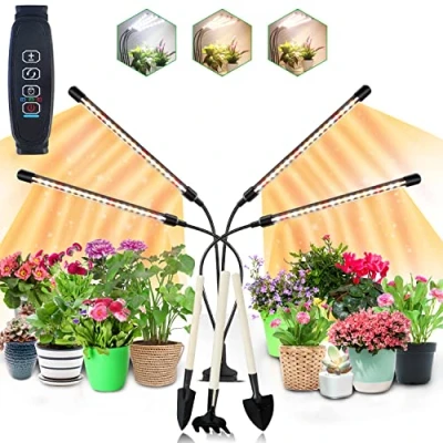 Immagine di COKOLILA Lampada per piante, 80 LED da Coltivazione spettro completo Lampade piante 3000k 5000k 660nm con timer, 10 livelli, 3 modalità interno