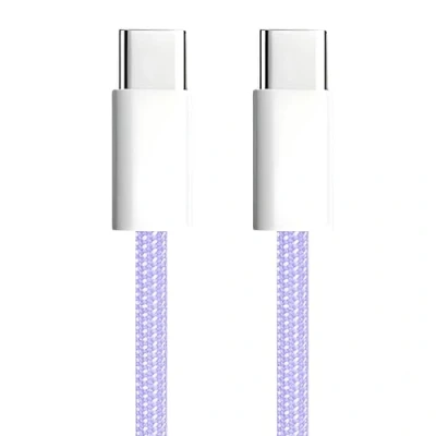Immagine di APM cavo USB C a PD, ricarica rapida 60W, nylon intrecciato viola, tipo C, per iPhone 16 Pro Max 15 Galaxy S24 Ultra S23 A55 A35 iPad Air MacBook Steam Deck (1M), 600414
