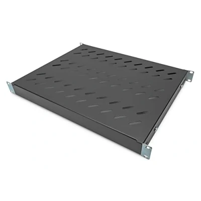Immagine di Digitus DN 97645 19 pollici Ripiano porta apparecchi per armadio rack 1 U guide di montaggio variabili Adatto profondità armadio: 600 mm Nero