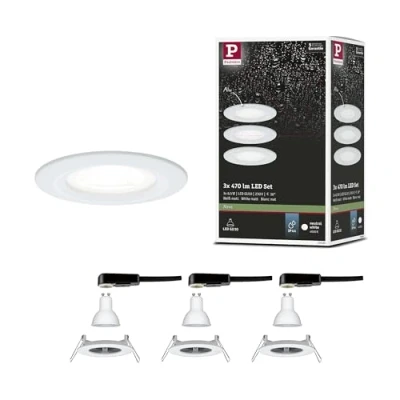 Immagine di Paulmann 92980 Lampada LED da incasso Kit 3 (monocolore) GU10 19.5 W Bianco opaco