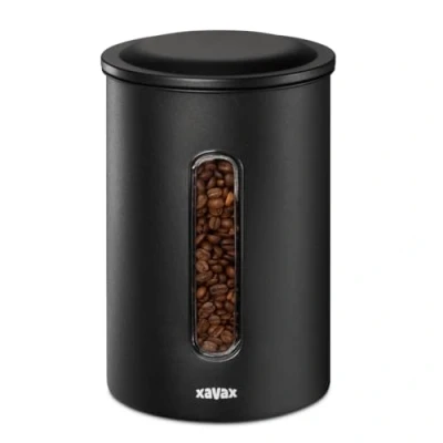 Immagine di Xavax Barattolo per caffè in acciaio inox (Bote caffè, grande capacità, più di 1 kg adatto qualsiasi alimento) colore nero opaco