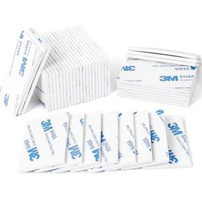 Immagine di Feiyayi Nastro biadesivo spesso 3 mm, 40 cuscinetti biadesivi in schiuma resistenti e resistenti, per targa, impermeabili, rettangolari, colore bianco