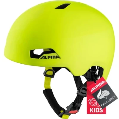 Immagine di ALPINA HACKNEY Casco da bicicletta leggero, infrangibile e climatizzato in modo ottimale con LED retromontabile per bambini, opaco visibile, 51 56 cm