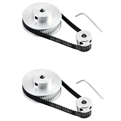 Immagine di QWORK® Set di Ruota Sincrona GT2 per Stampante 3D, 20 &amp; 60 Denti 5 mm Foro Puleggia e lunghezza 200 Larghezza 6 Cinghia, 2