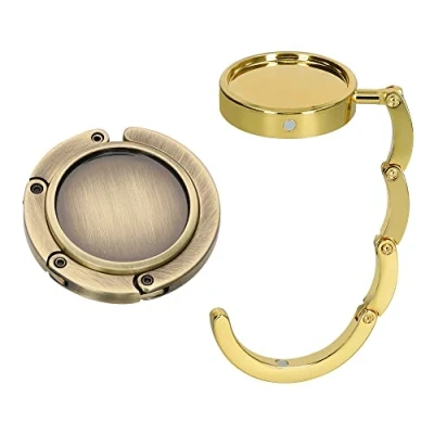 Immagine di kwmobile Set 2x Gancio Borsa da Tavolo Appendi in Alluminio Pieghevole Antiscivolo Antigraffio Appendiborsa Scrivania Max 3 kg
