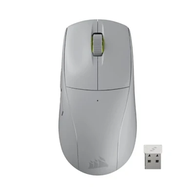 Immagine di Corsair M75 AIR WIRELESS Mouse da Gioco FPS Ultraleggero 26.000 DPI Input Ultraveloce Forma Simmetrica Compatibile con iCUE PC, Mac Grigio Chiaro