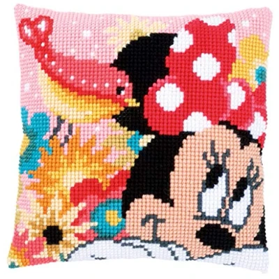 Immagine di Vervaco Minnie Psst I&#039; ve Un Segreto Cuscino Kit Punto Croce, Multicolore