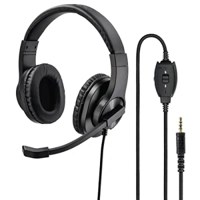 Immagine di Hama neu Computer Cuffie Over Ear via cavo Stereo Nero regolazione del volume, Muto
