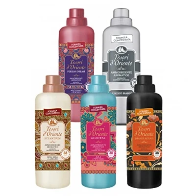 Immagine di Confezione di prova con 5 flaconi ammorbidente Tesori d Oriente da 750 ml l’uno