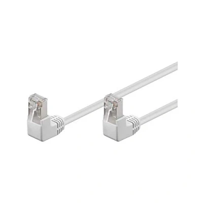 Immagine di goobay 94187 CAT 5e Cavo di collegamento 1x 90 Gomito, F/UTP, Nero, 1 m Lunghezza