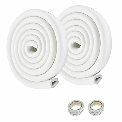 Immagine di HIMRY KXD7003 Protezione dei Bordi U Forma, Antispigolo, in Schiuma, Per la Sicurezza Bambini, Extra spesso Bordi, Off Bianco (Off White), 4 Metri (2 x 2 m)