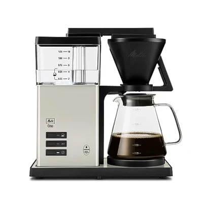 Immagine di Melitta One Macchina da caffè con filtro caraffa in vetro antigoccia 12 tazze bianco crema (1031 03)