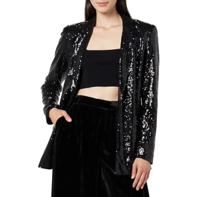 Immagine di The Drop Blazer da Donna, Blake, Lungo, con Paillettes Nere, XS