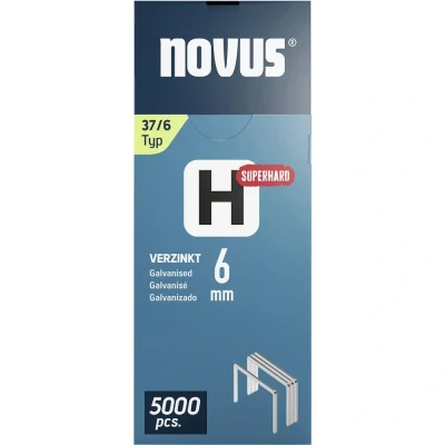 Immagine di GRAFFETTE A FILO METALLICO SOTTILE Tipo 37 5000 pz. Novus 042 0770 Dimensioni (L x L) 6 mm 10.6