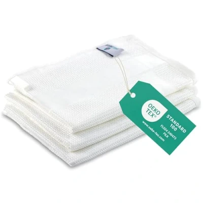 Immagine di ELEXACLEAN Strofinacci da cucina in microfibra (68 x 42 cm, Set di 3, Bianco) moderni per tavolo bar