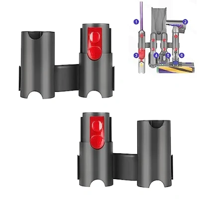 Immagine di Confezione da 2 supporti organizer per Dyson V15 V12 V11 V10 V8 V7 Aspirapolvere senza fili Outsize, docking station montaggio a parete