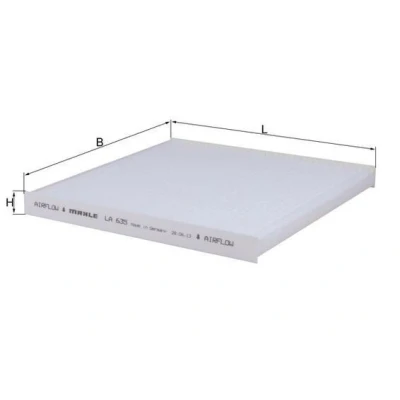 Immagine di MAHLE ORIGINAL LA 635 Filtro abitacolo particellare 211,0 225 20,0 NISSAN: Micra 4, Note II Hatchback, IV Hatchback