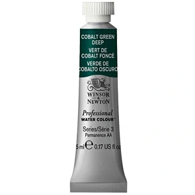 Immagine di Winsor &amp; Newton 8840346 Professional Vernici ad acquerello, vivaci e resistenti alla luce, pigmenti per artisti nella concentrazione più forte, tubo da 5 ml, Verde Cobalto Scuro ROW