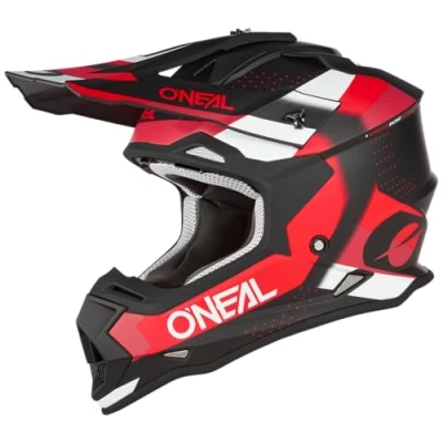 Immagine di O&#039;NEAL Casco Motocross MX Calotta ABS, Standard di sicurezza ECE 22.06, Prese d&#039;aria per un raffreddamento ottimale 2SRS SPYDE V.23 Adulto Nero Rosso Bianco Taglia S (55/56 cm)