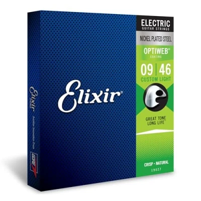 Immagine di Corde per chitarra elettrica Elixir® Strings con rivestimento OPTIWEB®, Custom Light (.009 .046)