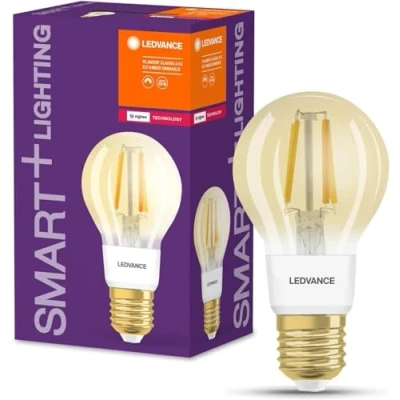 Immagine di LEDVANCE Lampada LED, Attacco: E27, Warm Comfort Light, 2400 K, 6 W, SMART+ Filament Classic Dimmable ,Confezione da 4