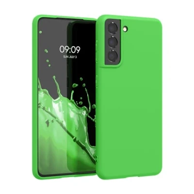 Immagine di kwmobile Custodia Compatibile con Samsung Galaxy S21 Cover Back Case per Smartphone in Silicone TPU Protezione Gommata verde lime