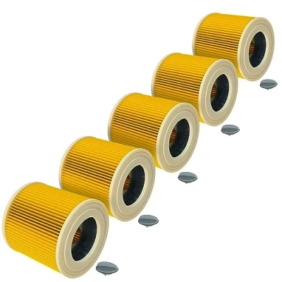 Immagine di vhbw® 5x Set cartuccia a filtro Sostituisce Kärcher 6.414 552.0 compatibile con aspirapolvere, aspiraliquidi, aspirapolvere multiuso