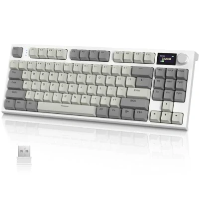 Immagine di VGN GAMEPOWER x ATTACK SHARK K86 Tastiera Meccanica Wireless, Apex Pro TKL Gasket Gaming RGB 75%, 2.4G/Bluetooth/USB C con Schermo TFT, Manopola, Hot Swappable Interruttore Lineare, PC/MAC