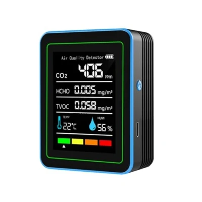 Immagine di Monitor d&#039;aria 5 in 1 CO2 Temperatura Rilevatore di formaldeide Umidità TVOC Air Tester