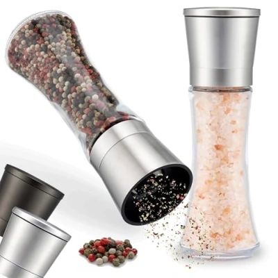 Immagine di ZOLMER Set 2 Macina sale e pepe manuale con Macinino in ceramica regolabile acciaio inox di alta qualità per o peperoncino