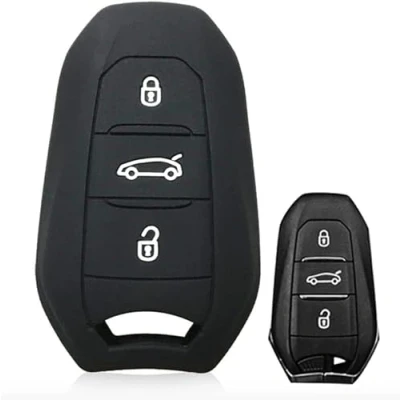 Immagine di Nordecco Custodia in silicone per chiave auto Opel Corsa F Astra L VI 70 piastra Jeep Avenger 3 pulsanti Keyless Remote (nero)