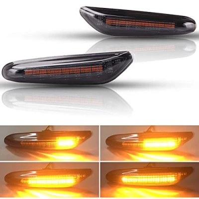 Immagine di Kinstecks 2PCS LED Indicatore di direzione laterale a flusso luminoso B M W 1 3 5 Serie E81 E82 E87 E88 E90 E91 E92 E93 E46 NUR BJ E60 E61 X3 E83
