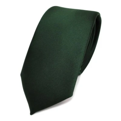 Immagine di TigerTie stretta raso cravatta verde scuro uni