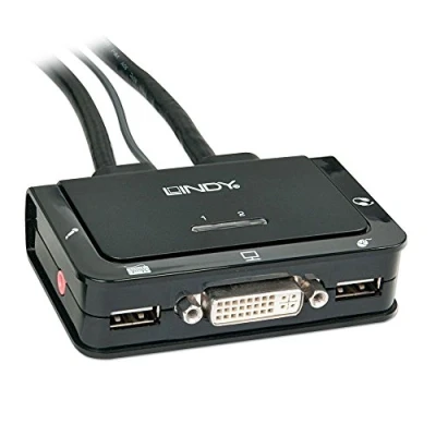 Immagine di Lindy 42341 KVM Switch Compact USB Audio DVI, 2 Porte
