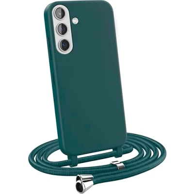 Immagine di MyGadget Cover per Samsung Galaxy S24 Custodia con Corda Case Cordino Opaca Antiurto/Bumper Laccio/Tracolla Practical Stylish Collo Verde Scuro