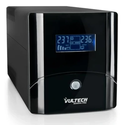 Immagine di VulTech UPS2000VA PRO Gruppo di continuità UPS Serie 2000VA 1025Watt, Display LCD, 2x Bipasso/Schuko + 1x IEC13 RJ11 USB, Funzione Overload, AVR, sbalzi tensione per Pc, videosorveglianza