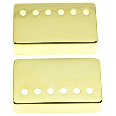 Immagine di KAISH Humbucker Set di 2 copripickup per chitarra Humbucker, in ottone, 49,2 mm/52 mm, colore: oro