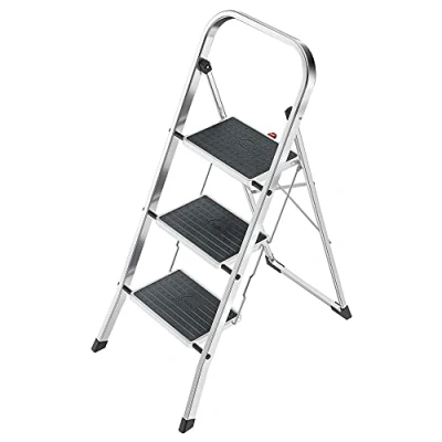 Immagine di Hailo 4393801 Scala Alluminio Tre Gradini, Argento