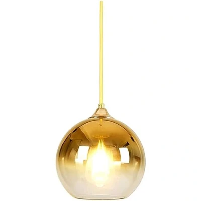 Immagine di KlkrzJwy Lampada a sospensione in vetro colorato sferico regolabile Base E27 Illuminazione Lampadario moderno