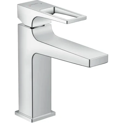 Immagine di hansgrohe Metropol Miscelatore monocomando lavabo 110 con maniglia a staffa e push open, cromo, 74507000