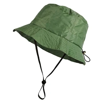 Immagine di Toutacoo, Cappello da Pioggia Aspetto Nylon Regolabile con Mentoniera Rimovibile (23 Verde mentoniera/M L)