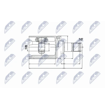 Immagine di NTY NPW BM 017 Kit Giunto Omocinetico Assale anteriore Sx
