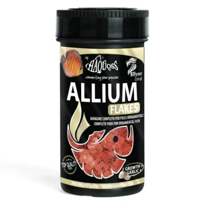 Immagine di Haquoss Allium Flakes Mangime in Scaglie a Base di Aglio per Discus, 250 ml/40 gr