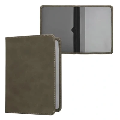 Immagine di kwmobile Custodia Libretto Circolazione Auto in Simil Pelle Scamosciata Portalibretto con Scomparti Tessere Patente Foderina Porta Documenti grigio