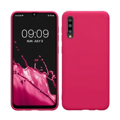 Immagine di kwmobile Custodia Compatibile con Samsung Galaxy A50 Cover Back Case per Smartphone in Silicone TPU Protezione Gommata rosa shocking