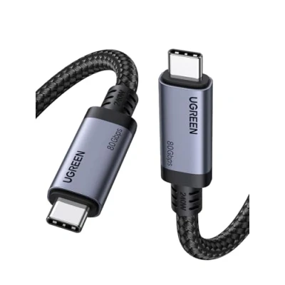 Immagine di UGREEN Cavo USB C Video 16K@60Hz, USB4 Gen4 80Gbps, Ricarica Rapida 240W PD 3.1, Compatibile con Macbook Air, HP, ASUS, iPhone 16/15 Pro Max, Galaxy S25/S24 Ultra, Monitor. 1M